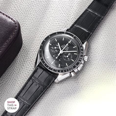 omega speedmaster black alligator strap|genuine omega watch straps uk.